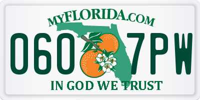 FL license plate 0607PW