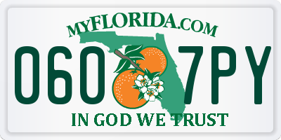 FL license plate 0607PY