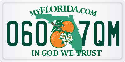 FL license plate 0607QM