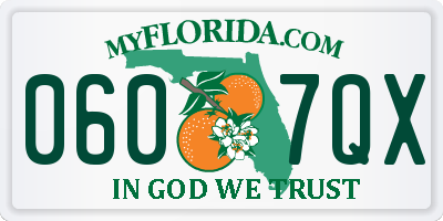 FL license plate 0607QX