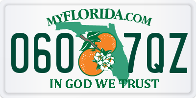 FL license plate 0607QZ