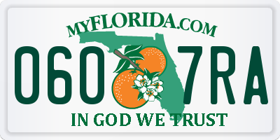 FL license plate 0607RA