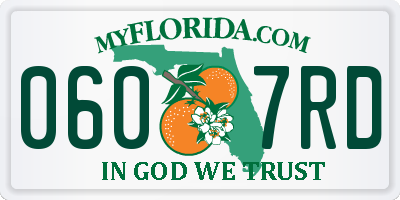 FL license plate 0607RD