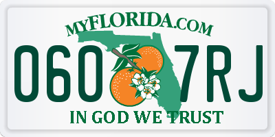 FL license plate 0607RJ