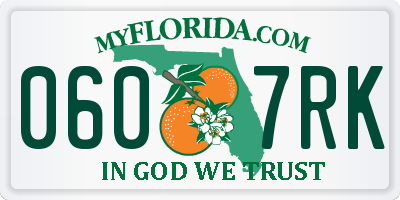 FL license plate 0607RK