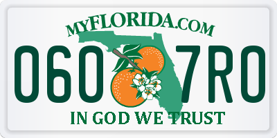 FL license plate 0607RO
