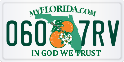 FL license plate 0607RV