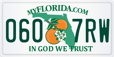 FL license plate 0607RW