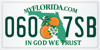FL license plate 0607SB