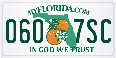 FL license plate 0607SC