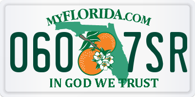 FL license plate 0607SR