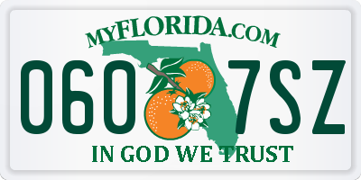 FL license plate 0607SZ