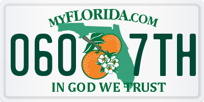 FL license plate 0607TH