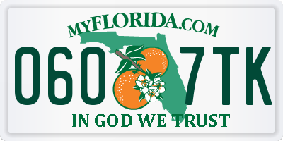 FL license plate 0607TK