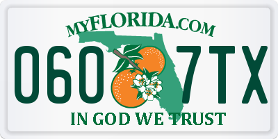 FL license plate 0607TX