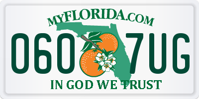 FL license plate 0607UG
