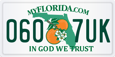 FL license plate 0607UK