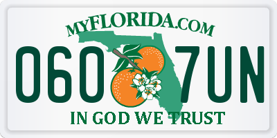 FL license plate 0607UN