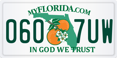 FL license plate 0607UW