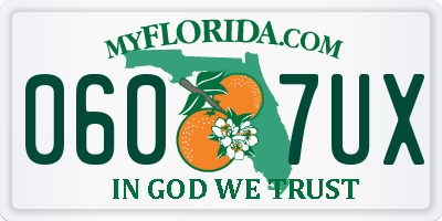 FL license plate 0607UX