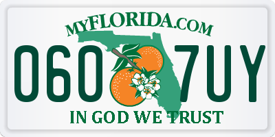 FL license plate 0607UY