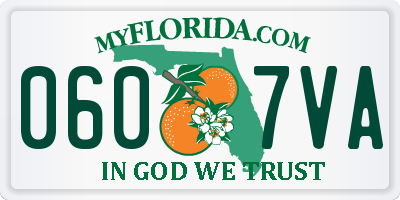 FL license plate 0607VA