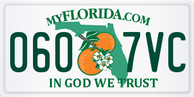 FL license plate 0607VC