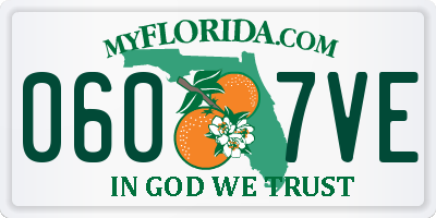 FL license plate 0607VE