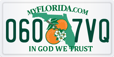FL license plate 0607VQ