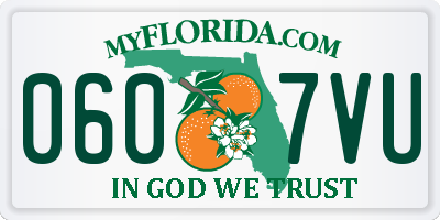 FL license plate 0607VU