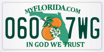 FL license plate 0607WG