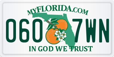 FL license plate 0607WN