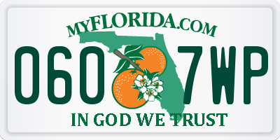 FL license plate 0607WP