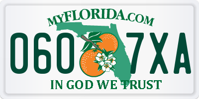 FL license plate 0607XA