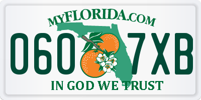 FL license plate 0607XB