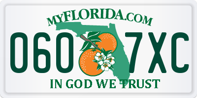 FL license plate 0607XC