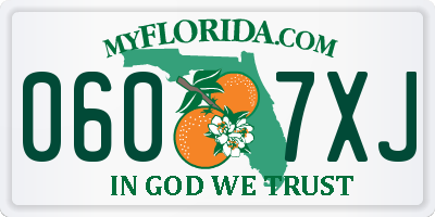 FL license plate 0607XJ