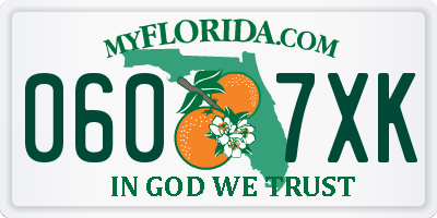 FL license plate 0607XK