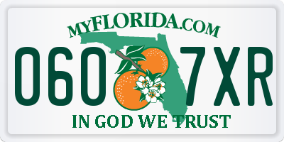 FL license plate 0607XR