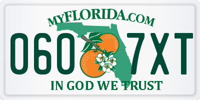 FL license plate 0607XT