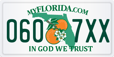 FL license plate 0607XX