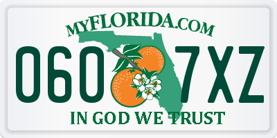 FL license plate 0607XZ