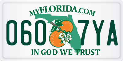 FL license plate 0607YA