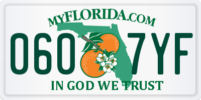 FL license plate 0607YF