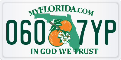FL license plate 0607YP