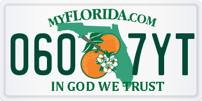 FL license plate 0607YT