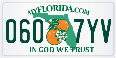 FL license plate 0607YV