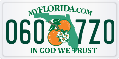 FL license plate 0607ZO