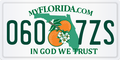 FL license plate 0607ZS