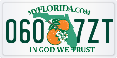 FL license plate 0607ZT